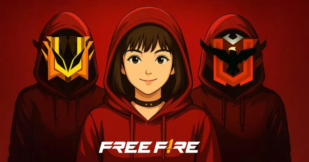 Free Fire multiplayer shooter game promotional image featuring a guide for achieving Grandmaster rank.