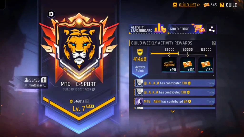 Guild in Free Fire