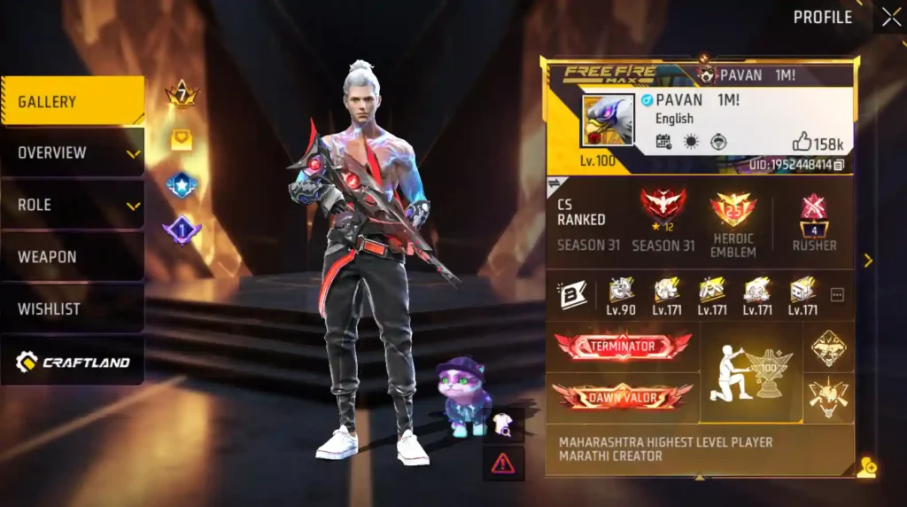 Top 7 Highest Level Free Fire IDs in India (Level 100 Players)