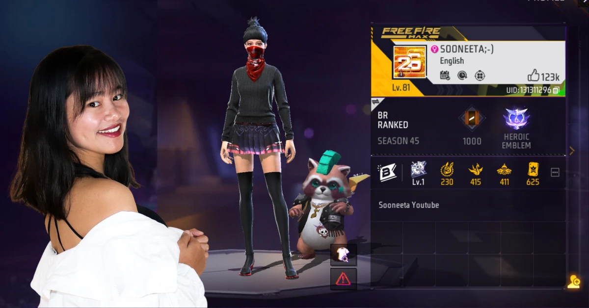 sooneeta in white dress and sooneeta free fire uid
