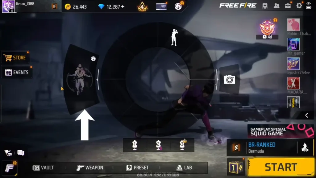 free fire look change in home lobby after ob50 update