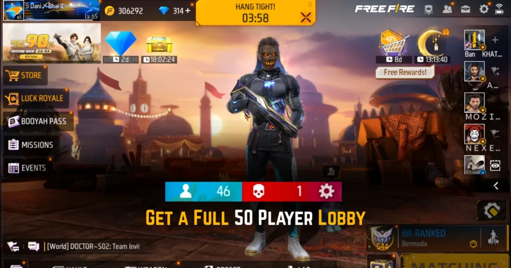 Free Fire Emulator Matchmaking Solution Get a Full 50 Player Lobby