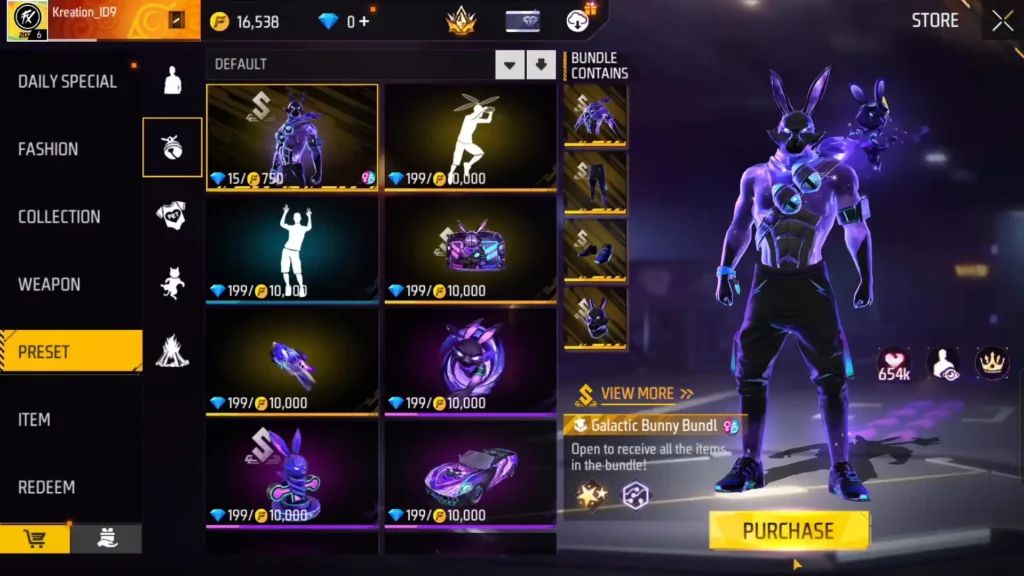 Galactic Bunny Theme Event in free fire