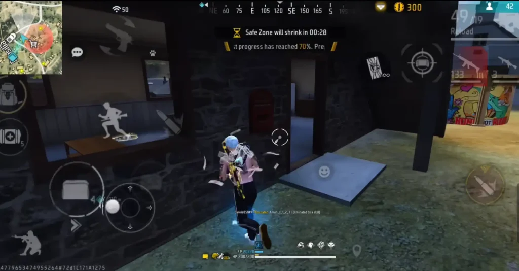 Paper Jutsu use in free fire