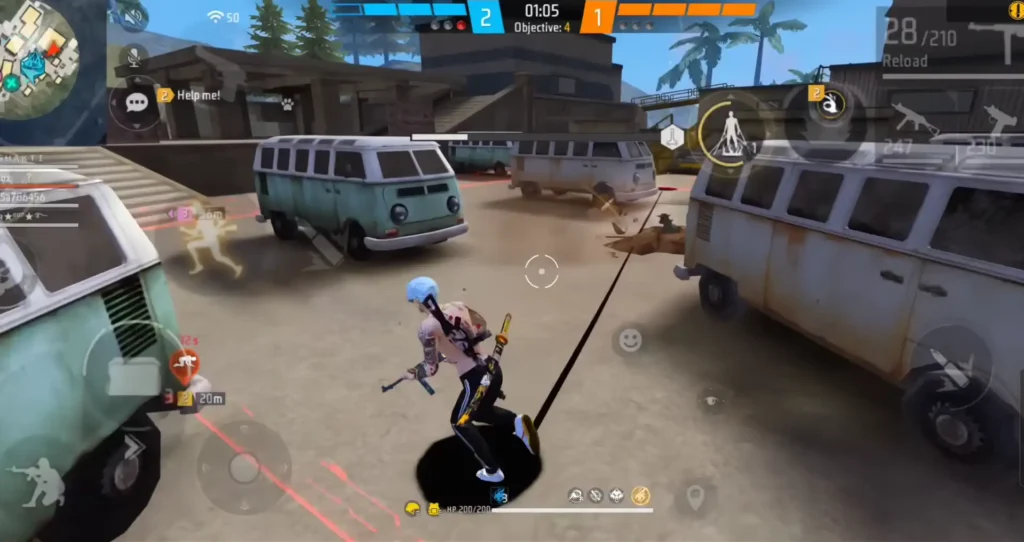 Shadow Stitching use in free fire