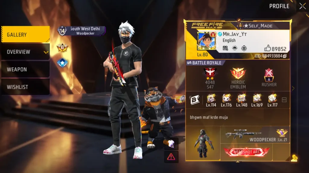 Mr Jay YT Free Fire UID profile