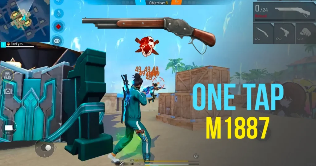 One Tap Headshots with M1887 in Free Fire Max tips and tricks
