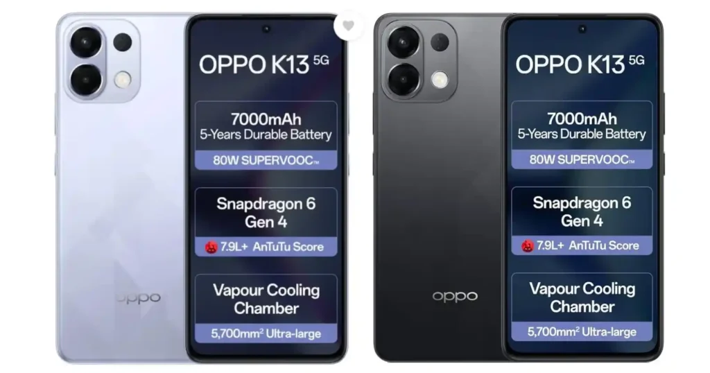 Oppo K13 purple and black