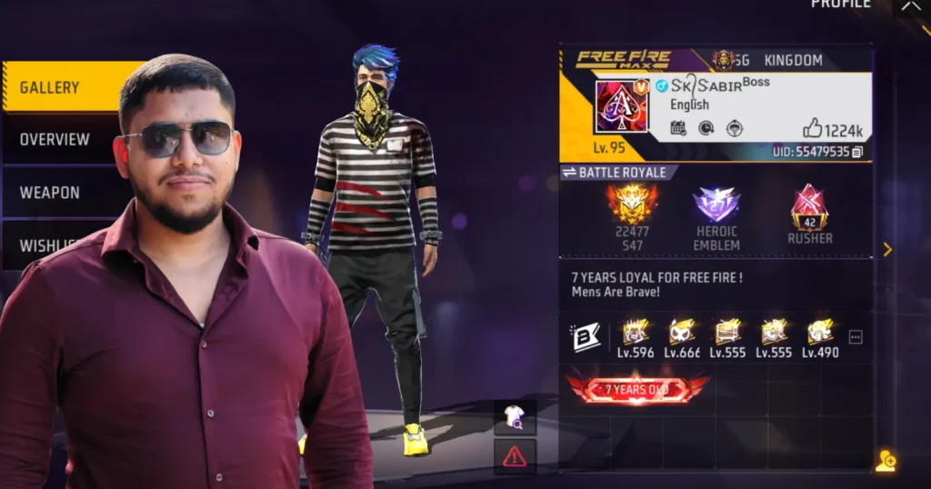 SK Sabir Boss Free Fire UID, Profile and Gameplay