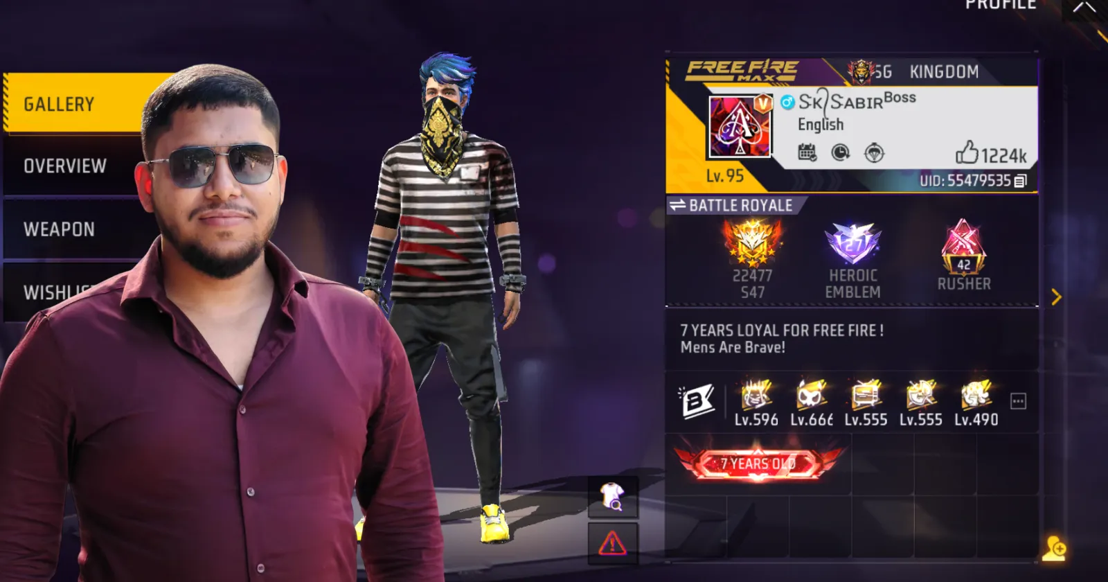 SK Sabir Boss Free Fire UID, Profile and Gameplay