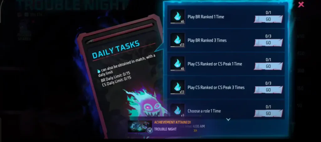 Trouble Night Event Free Fire