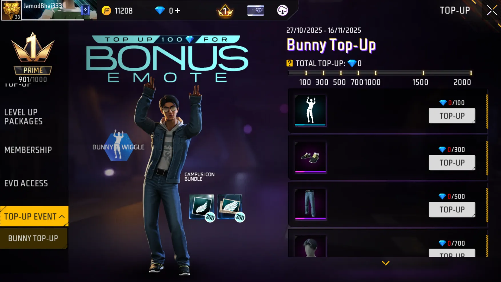 Bunny Top-Up event in free fire
