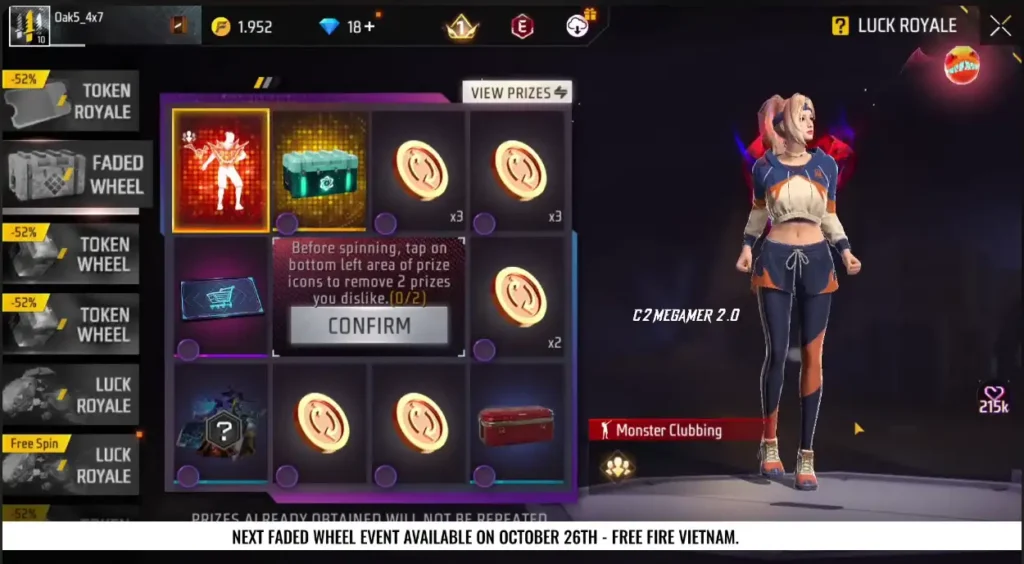 Faded Wheel Event (Vietnam Server)