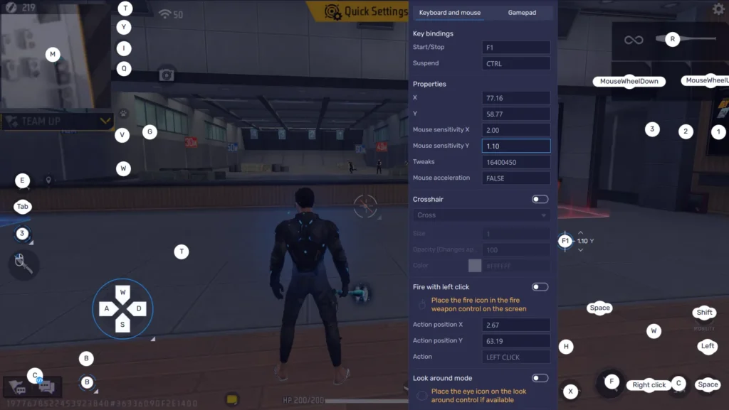 Free Fire PC X and Y Sensitivity Settings