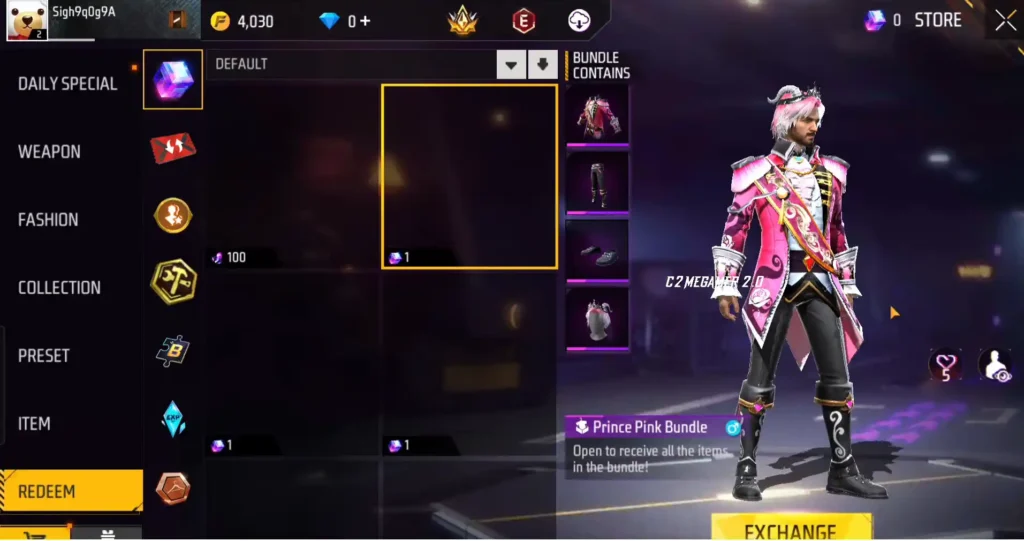 Prince Pink Bundles in magic cube store