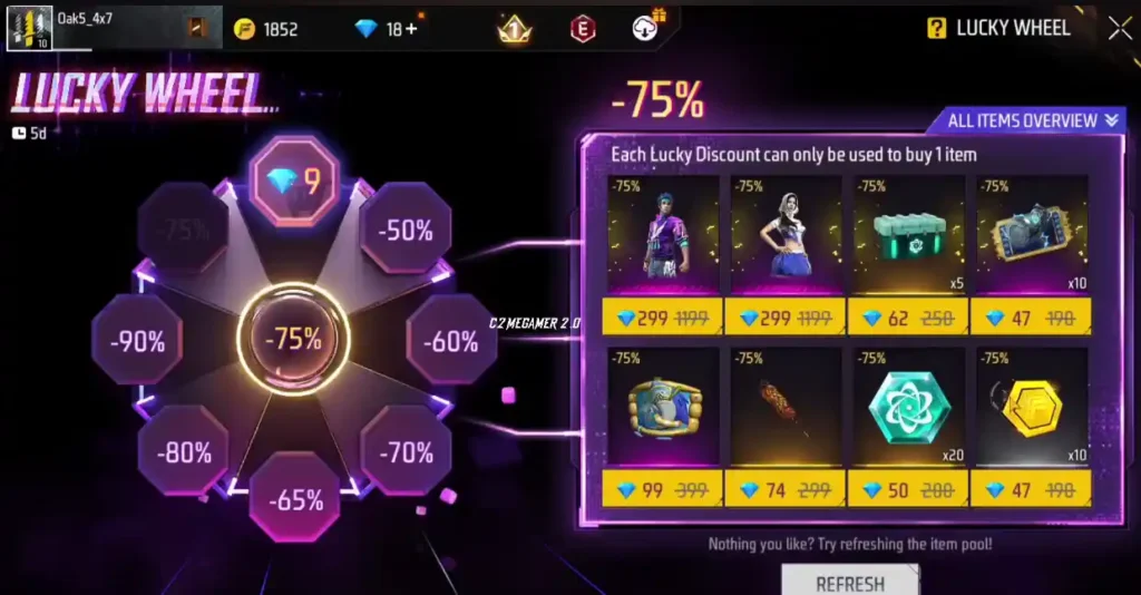 Free Fire Upcoming Lucky Wheel Event