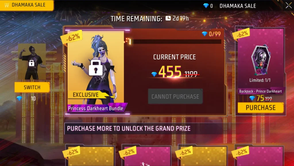 free fire Diwali Dhamaka Sale 3