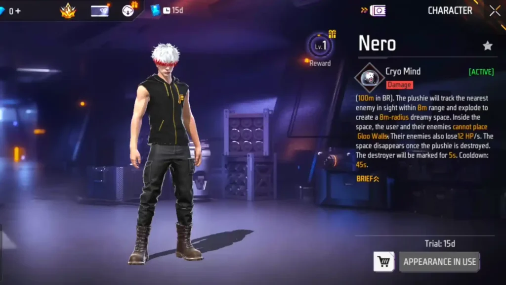 free fire nero character ability