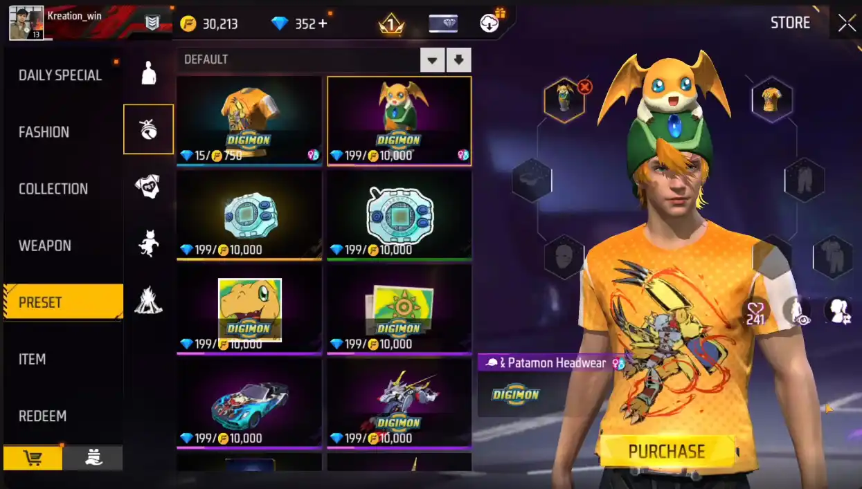 Free Fire x Digimon Collaboration