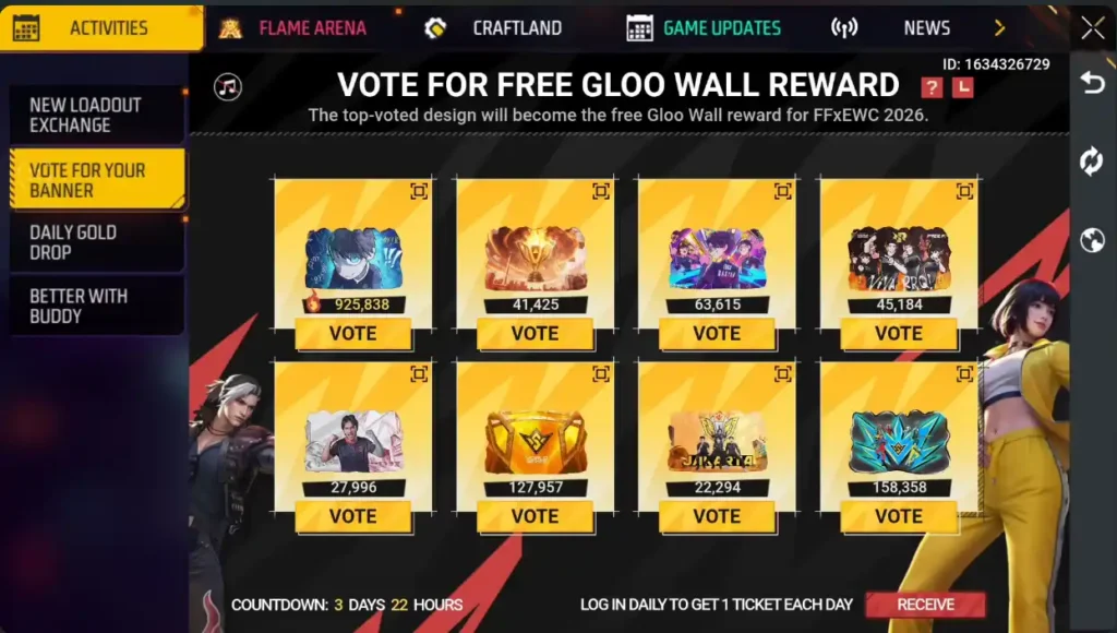 Free Gloo Wall Event Votting