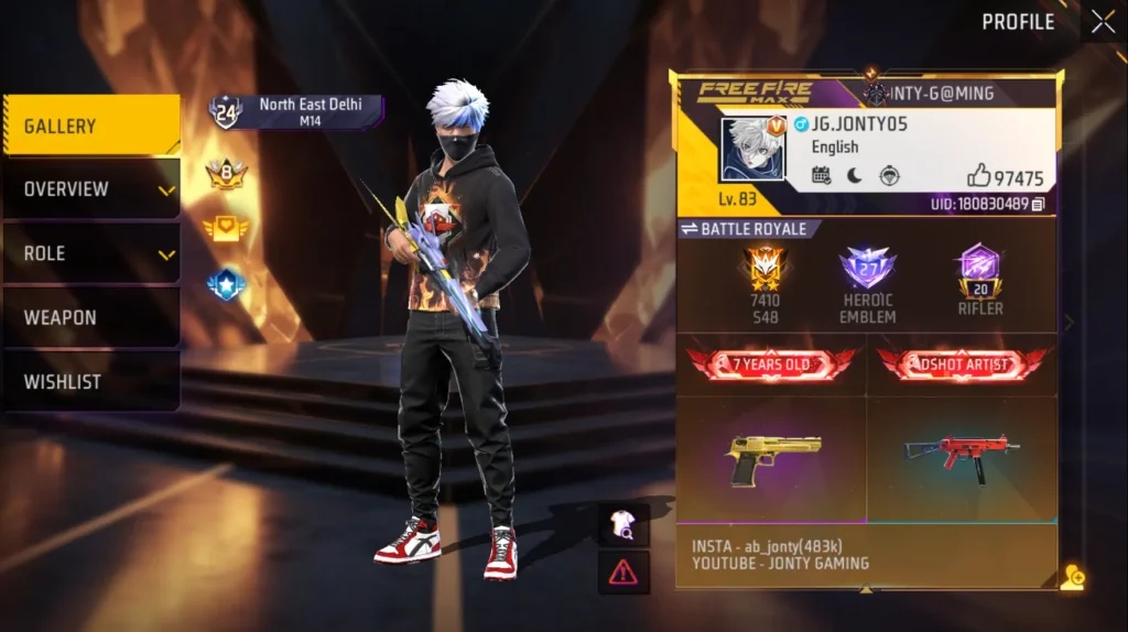 Jonty Gaming Free Fire UID