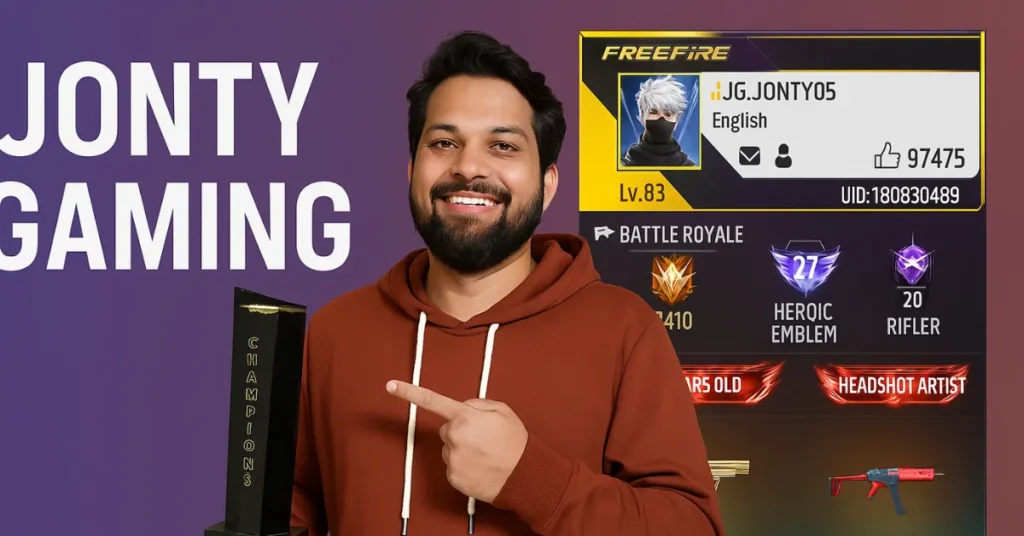 Jonty Gaming Free Fire UID, Gameplay Stats & Biography